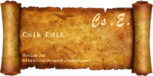 Csik Edit névjegykártya